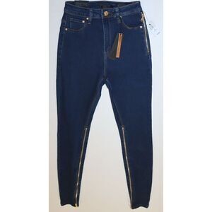 LaLa Anthony LA177066 Women Sz 6/28 Blue Power-Zip Stiletto Hi-Rise Skinny Jeans